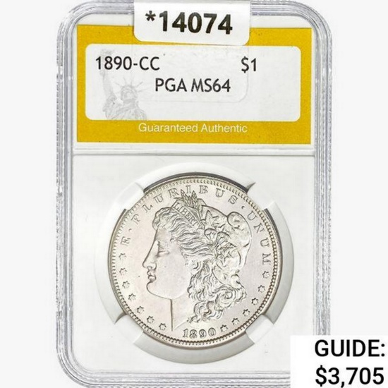 1890-CC Morgan Silver Dollar PGA MS64