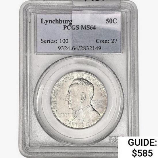 1936 Lynchburg Half Dollar PCGS MS64