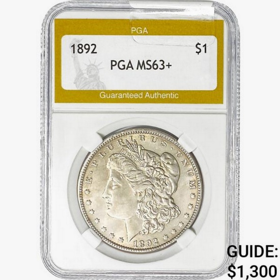 1892 Morgan Silver Dollar PGA MS63+