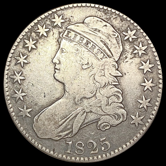 1825 Capped Bust Half Dollar NEARLY UNCIRCULATED