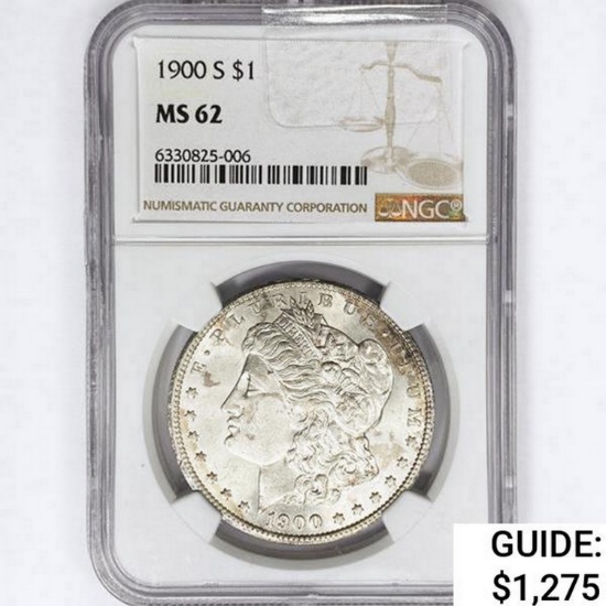 1900-S Morgan Silver Dollar NGC MS62