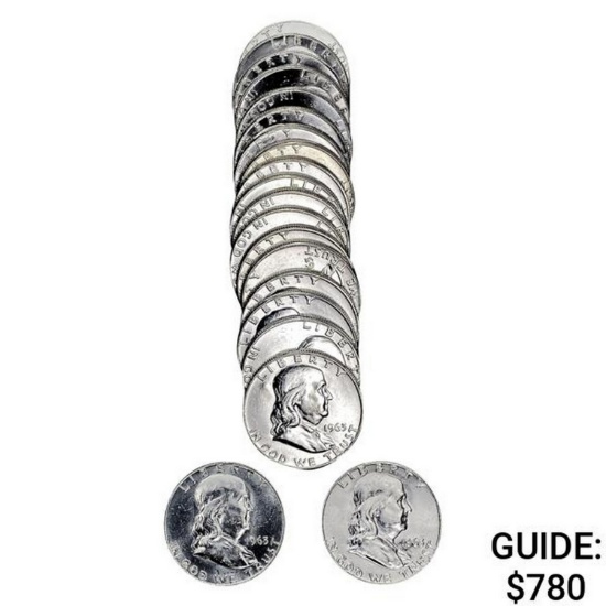 1963 D BU Franklin Roll (20 Coins)