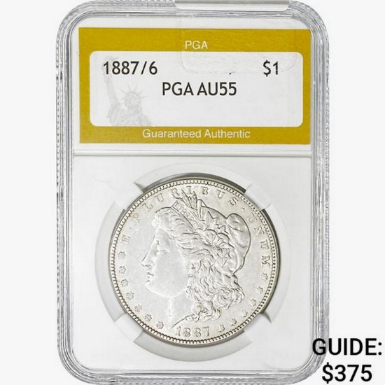1887/6 Morgan Silver Dollar PGA AU55