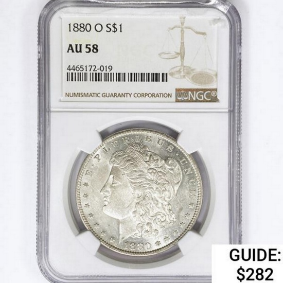 1880-O Morgan Silver Dollar NGC AU58