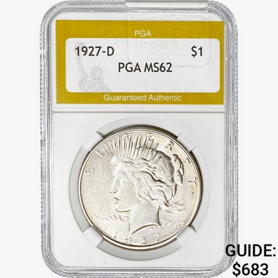 1927-D Silver Peace Dollar PGA MS62