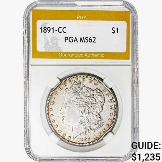 1891-CC Morgan Silver Dollar PGA MS62