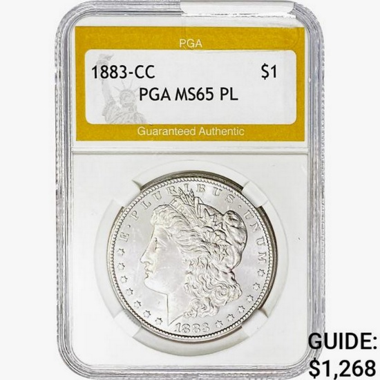 1883-CC Morgan Silver Dollar PGA MS65 PL