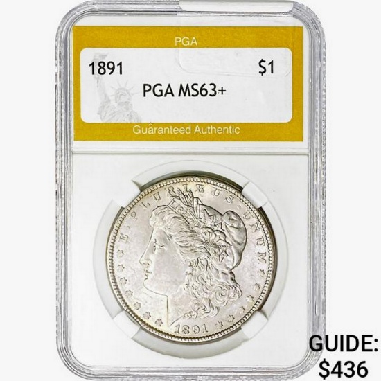 1891 Morgan Silver Dollar PGA MS63+