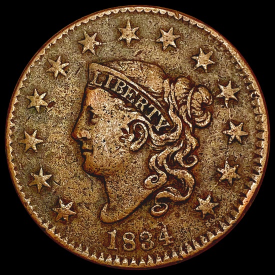 1834 Coronet Head Cent LIGHTLY CIRCULATED