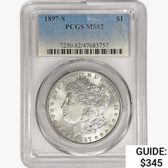 1897-S Morgan Silver Dollar PCGS MS62