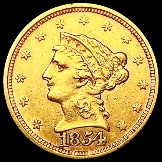 1854 $3 Gold Piece CLOSELY UNCIRCULATED