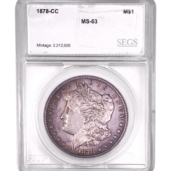 1878-CC Morgan Silver Dollar SEGS MS63