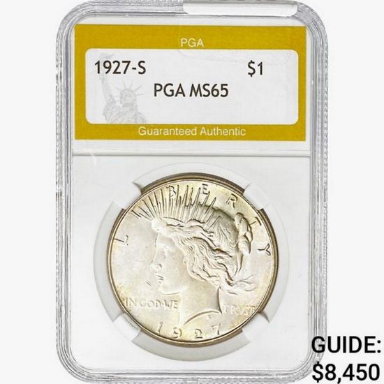 1927-S Silver Peace Dollar PGA MS65