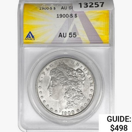 1900-S Morgan Silver Dollar ANACS AU55