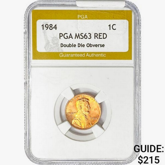 1984 Lincoln Memorial Cent PGA MS63 RED DBL Die Ob