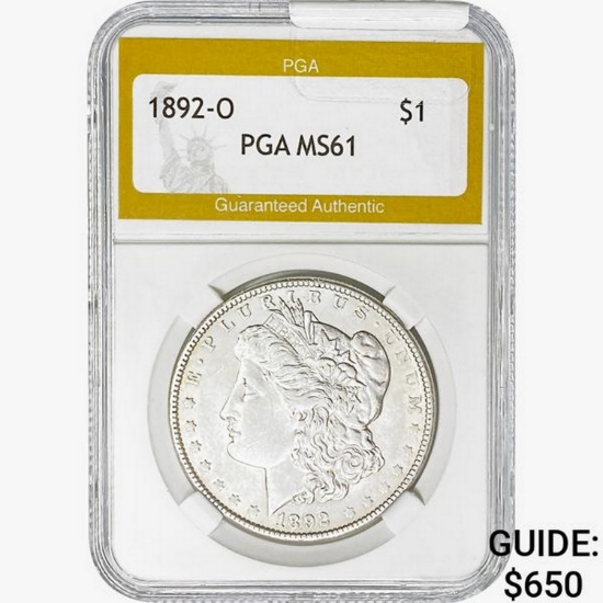 1892-O Morgan Silver Dollar PGA MS61