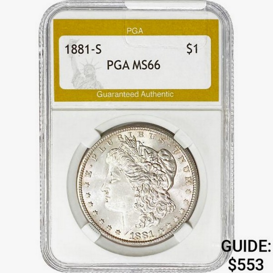 1881-S Morgan Silver Dollar PGA MS66