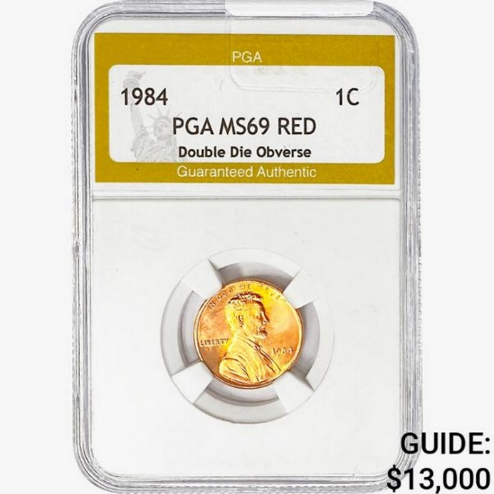 1984 Lincoln Memorial Cent PGA MS69 RED DBL Die Ob