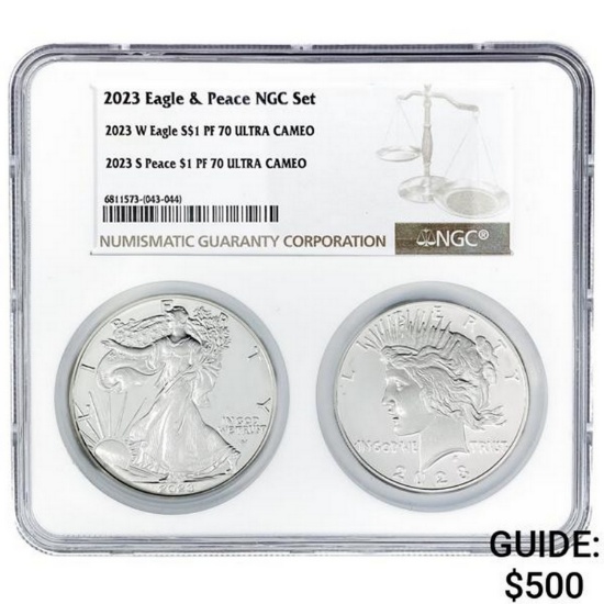 2023 Eagle & 2023 Peace PF 70 â€“ 2 Coin Set