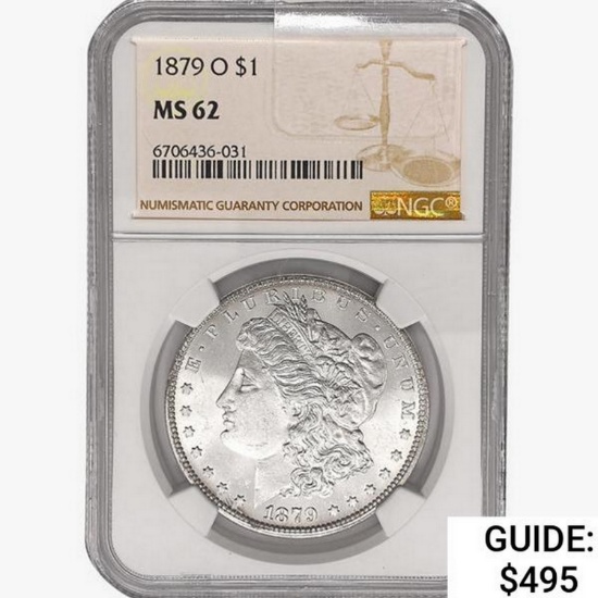 1879-O Morgan Silver Dollar NGC MS62