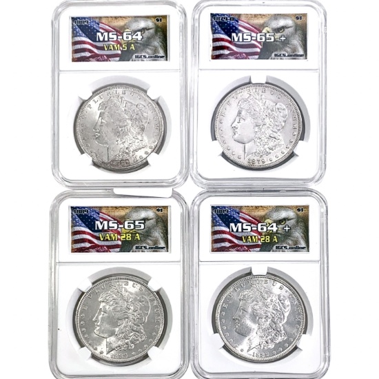 1879&1889 [4] Morgan Silver Dollar IGCS MS64-65