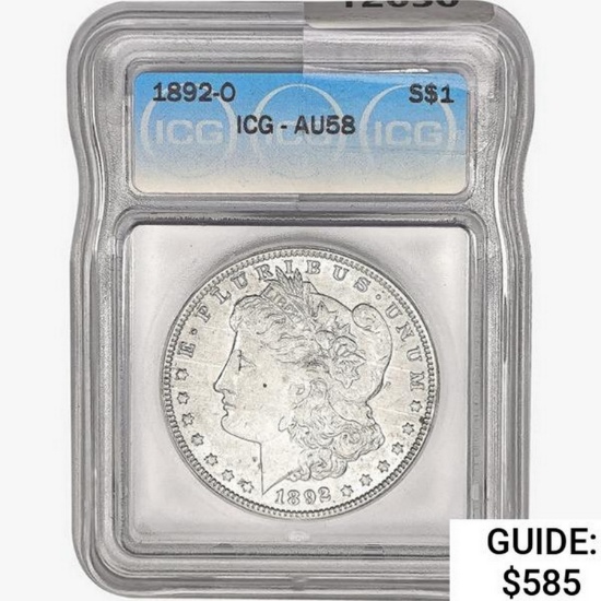 1892-O Morgan Silver Dollar ICG AU58