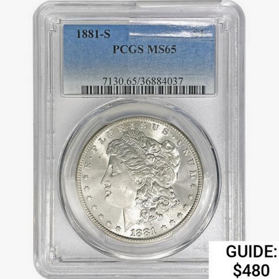 1881-S Morgan Silver Dollar PCGS MS65