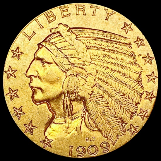 1909 $5 Gold Half Eagle CLOSELY UNCIRCULATED