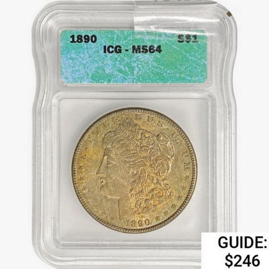 1890 Morgan Silver Dollar ICG MS64