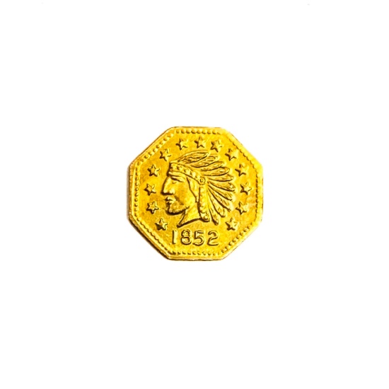 1852 Octagonal California Gold Quarter