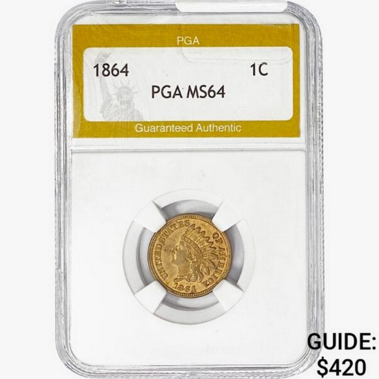 1864 Indian Head Cent PGA MS64