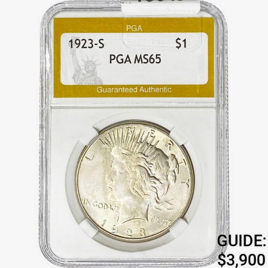 1923-S Silver Peace Dollar PGA MS65