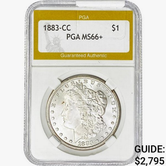 1883-CC Morgan Silver Dollar PGA MS66+