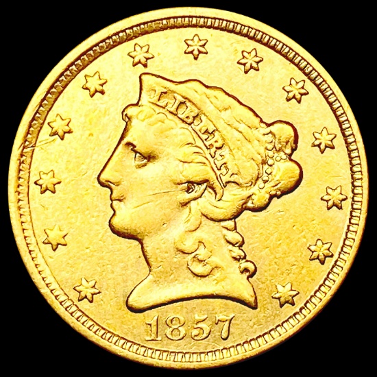 1857 $3 Gold Piece CLOSELY UNCIRCULATED