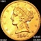 1845 $5 Gold Half Eagle