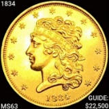 1834 $5 Gold Half Eagle