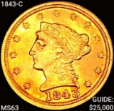 1843-C $2.50 Gold Quarter Eagle