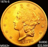 1876-S $20 Gold Double Eagle CHOICE BU+