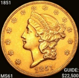 1851 $20 Gold Double Eagle