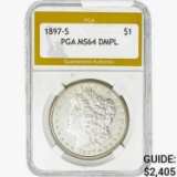 1897-S Morgan Silver Dollar PGA MS64 DMPL