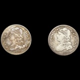 (2) Capped Bust Quarters (1834, 1836) NICELY CIRC