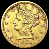 1854 $3 Gold Piece CLOSELY UNCIRCULATED