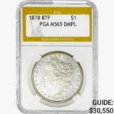 1878 8TF Morgan Silver Dollar PGA MS65 DMPL