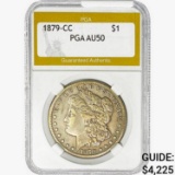 1879-CC Morgan Silver Dollar PGA AU50