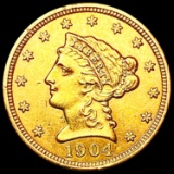 1904 $2.5 Gold Quarter Eagle CHOICE AU