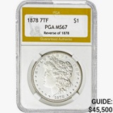 1878 7TF Morgan Silver Dollar PGA MS67 REV 78