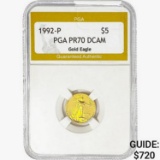 1992-P $5 1/10oz Gold Eagle PGA PR70 DCAM