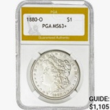 1880-O Morgan Silver Dollar PGA MS63+