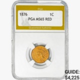 1876 Indian Head Cent PGA MS65 RED