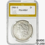 1901-S Morgan Silver Dollar PGA MS61